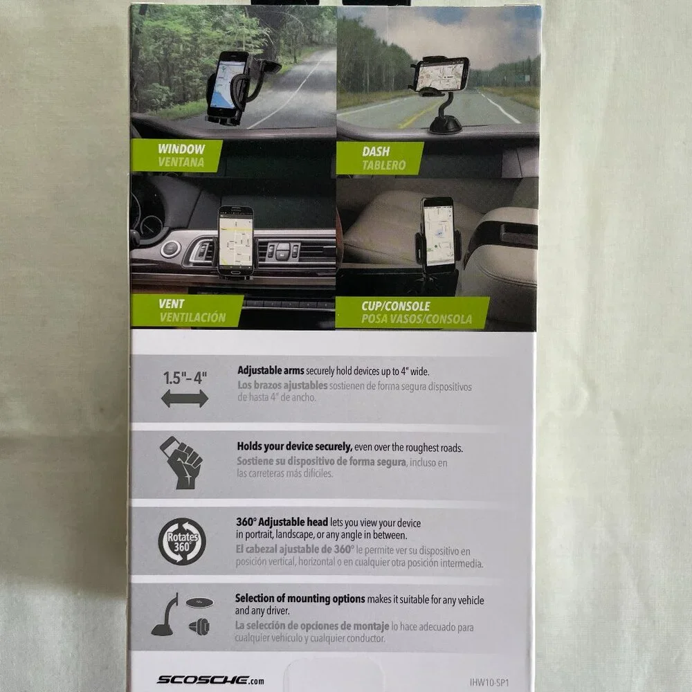 NWT scosche StuckUp 4-in-1 Car Phone Mounting System in Black